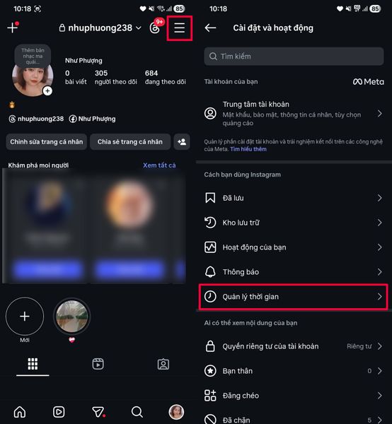 Hướng dẫn cách xem thời gian sử dụng Instagram