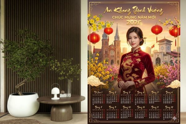 Cách tạo lịch Tết bằng AI đồng dấu cá nhân
