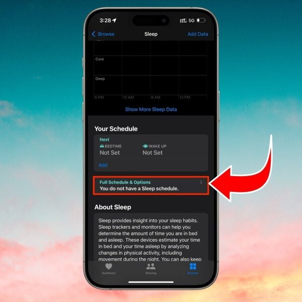 Cách tắt báo thức iPhone bằng ứng dụng Sức khỏe