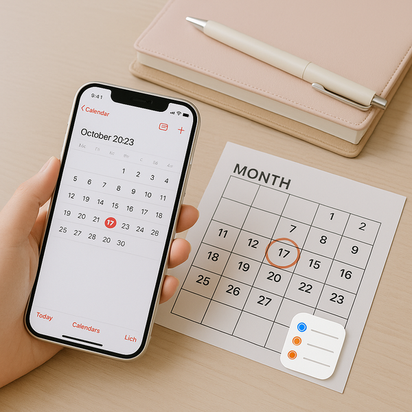 Quản lý thời gian thông minh với ứng dụng lịch và nhắc nhở