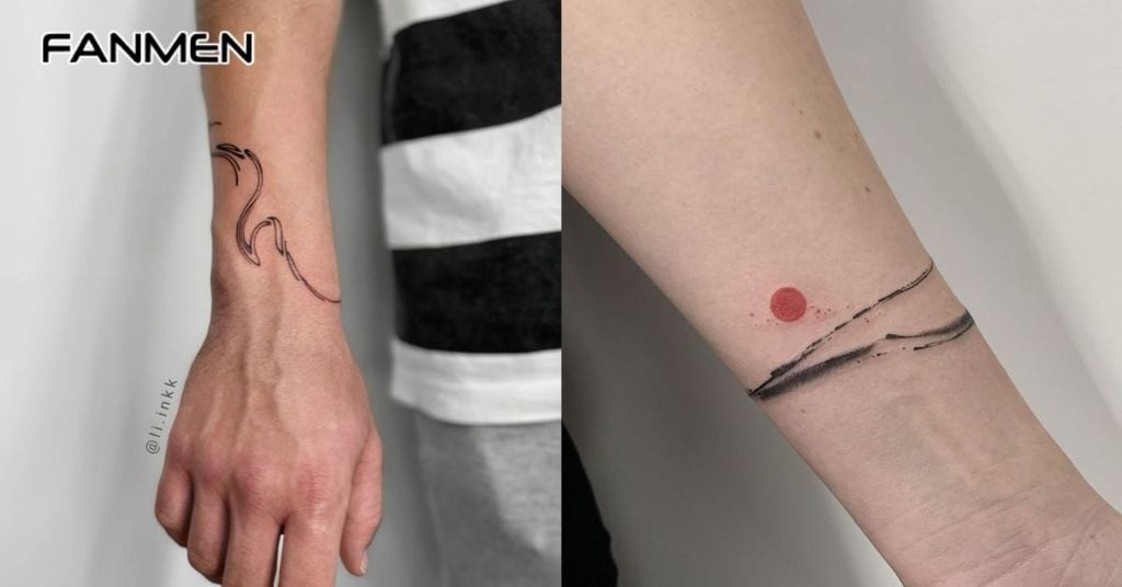 Hình xăm cổ tay đơn giản cho nam