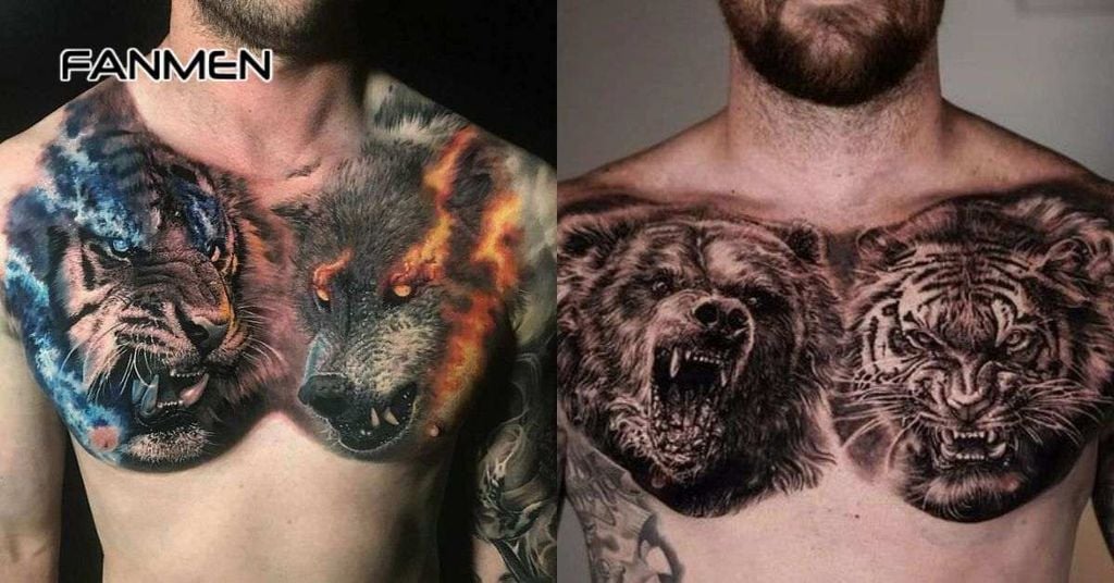 Hình xăm ở ngực cho nam về động vật