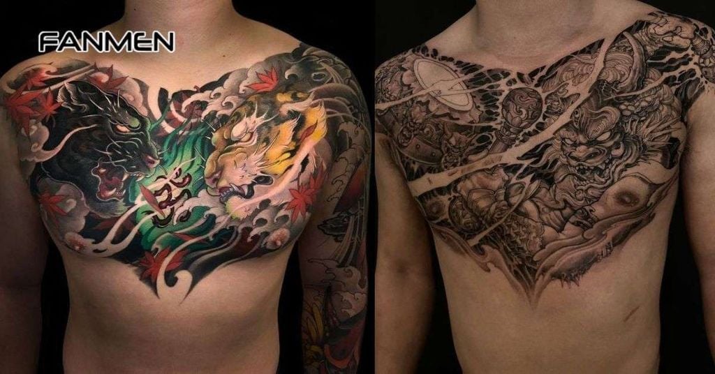 Hình xăm ở ngực cho nam về động vật