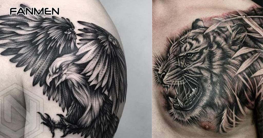 Hình xăm động vật ở vai cho nam 9