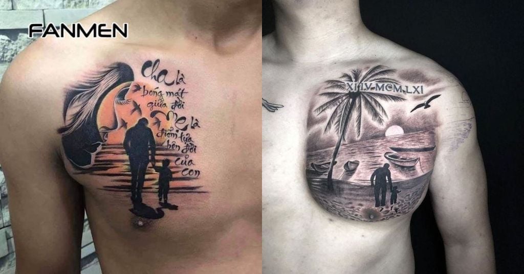 Hình xăm ở ngực nam ý nghĩa về gia đình