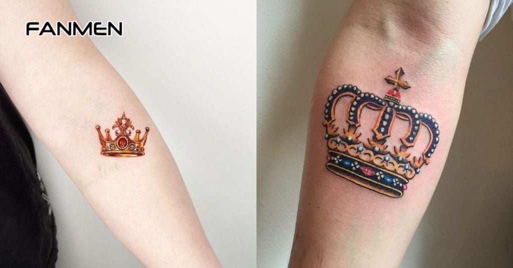 Hình xăm vương miện nam màu