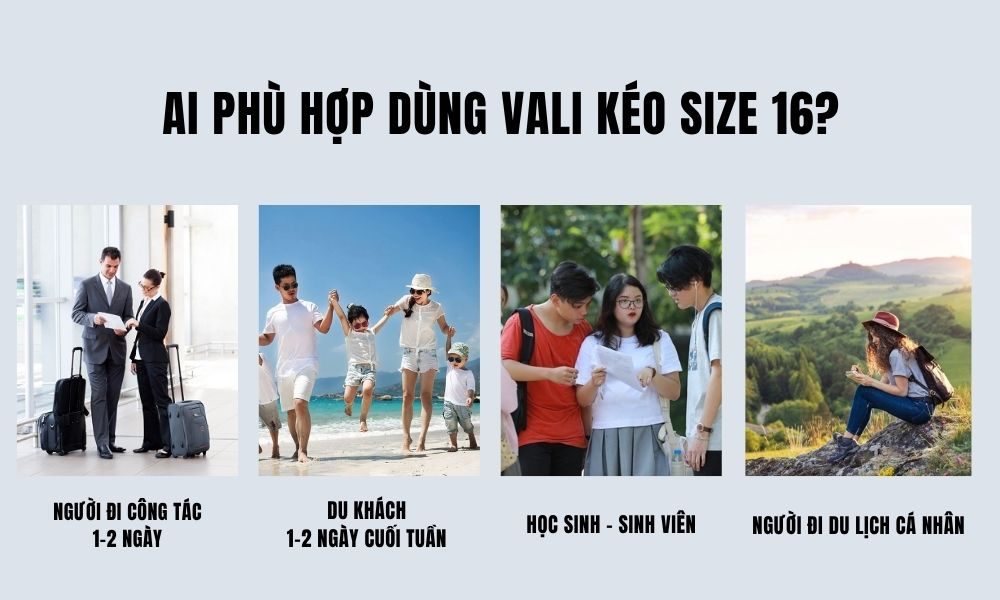 Các đối tượng phù hợp dùng vali kéo size 16