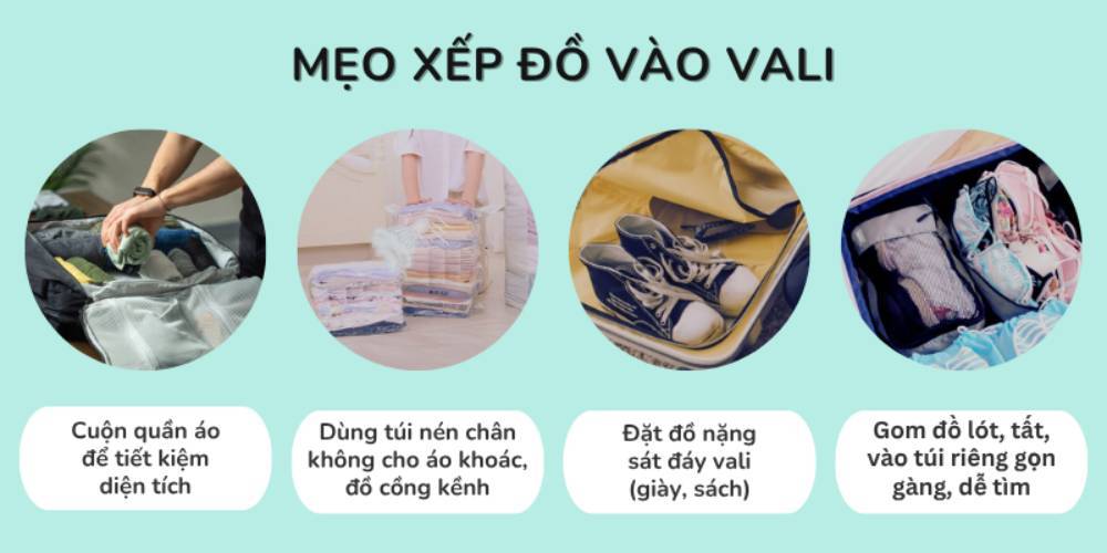 Xếp đồ theo các mẹo nhỏ sẽ giúp tối ưu không gian vali