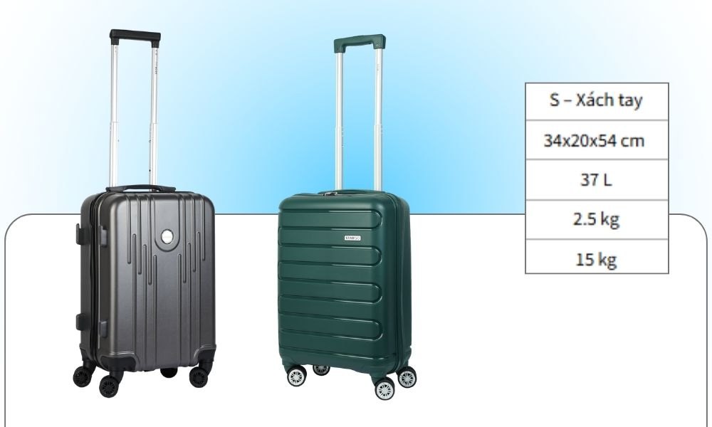 Sức chứa của vali size 20