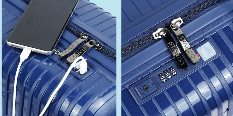 Cấu tạo vali có cổng sạc USB (Ảnh: Stargo.vn)