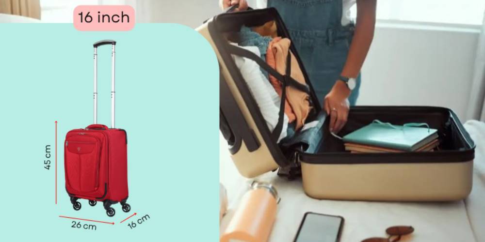 Vali 16 inch nhỏ gọn, tiện lợi
