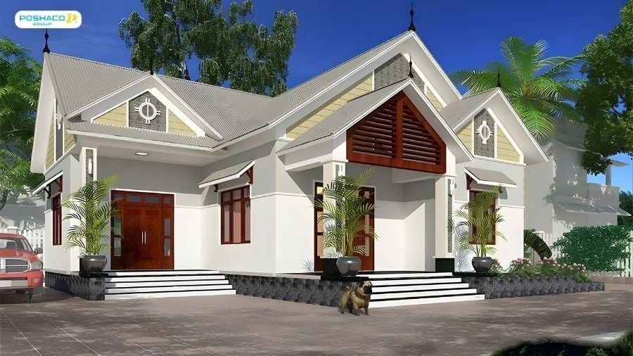Mẫu 5: Nhà mái thái phong cách tối giản