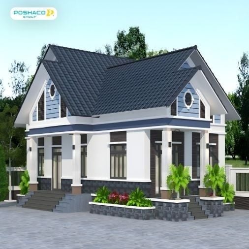 Mẫu 5: Nhà mái thái phong cách tối giản