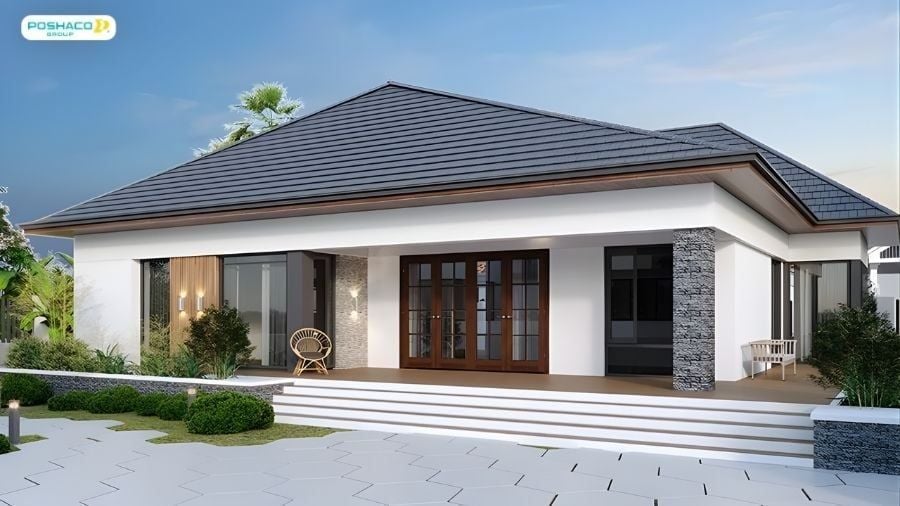 Nhà mái thái kết hợp mái phụ