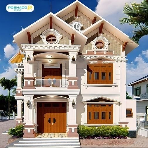 Mẫu 3: Nhà mái thái chữ L