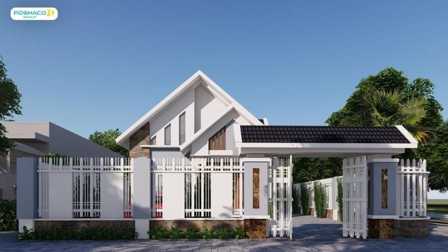 Mẫu 4: Nhà mái thái có gara