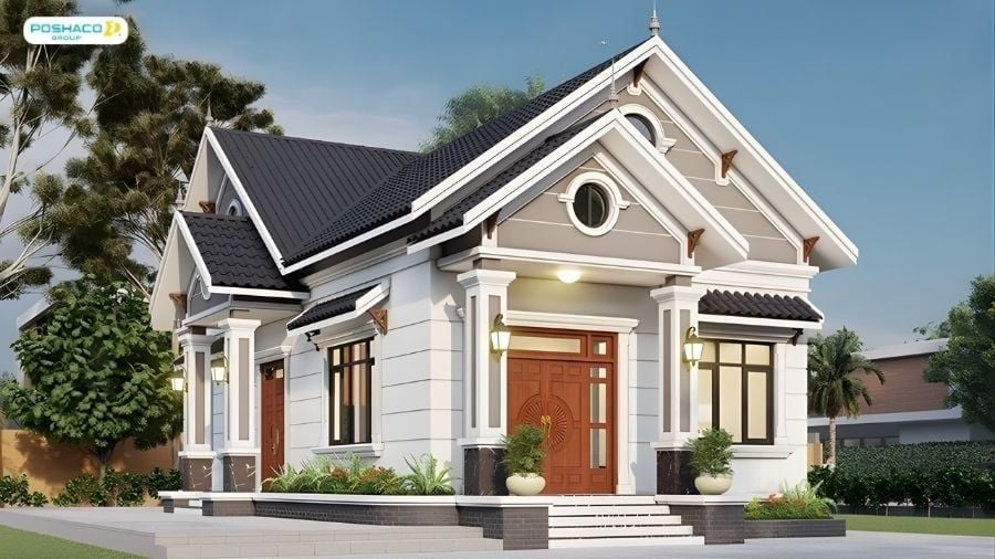 Mẫu 4: Nhà mái thái có gara