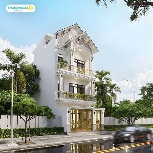 Mẫu 6: Biệt thự mái thái hiện đại