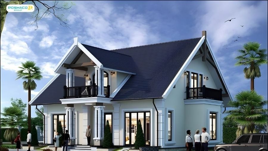 Mẫu 6: Biệt thự mái thái hiện đại