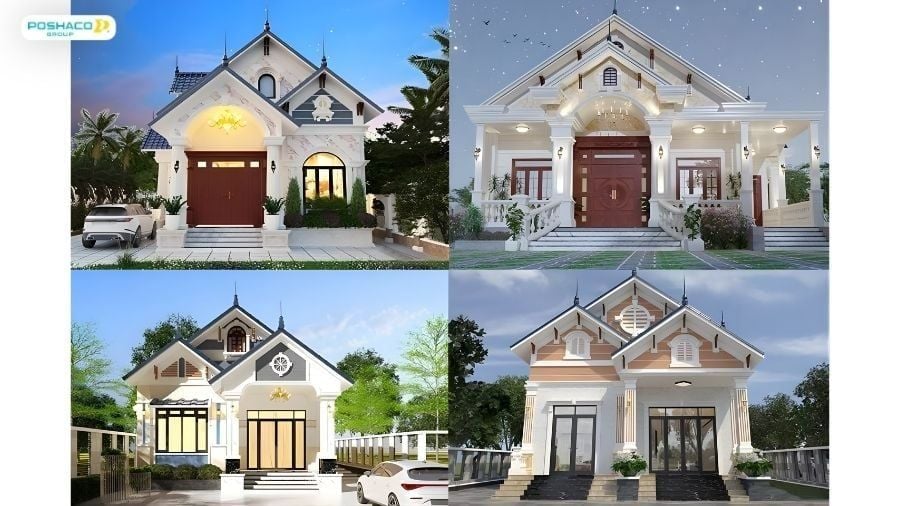 Mẫu 6: Biệt thự mái thái hiện đại