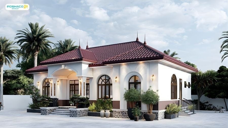 Mẫu 7: Biệt thự mái thái tân cổ điển