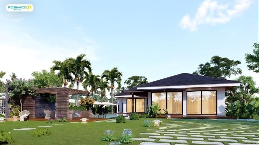 Mẫu 9: Nhà mái thái sân vườn