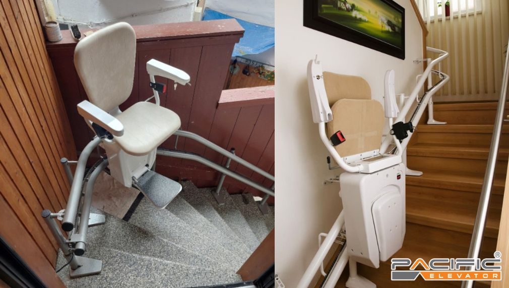 thang ghế stairlift có thể gấp gọn khi không sử dụng