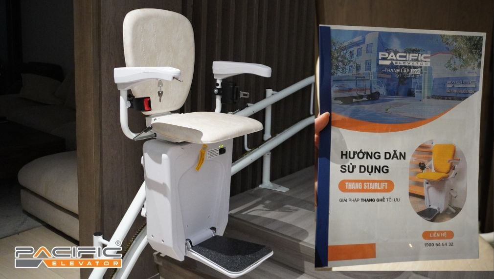 Thang ghế stairlift do công ty Thang máy Pacific lắp đặt