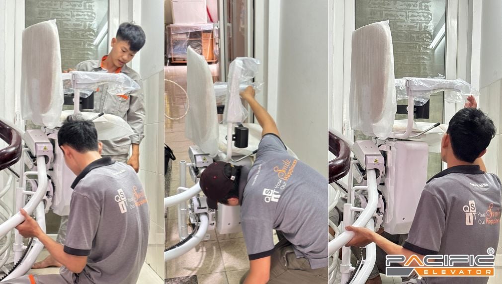Kỹ thuật Pacific lắp đặt thang ghế stairlift