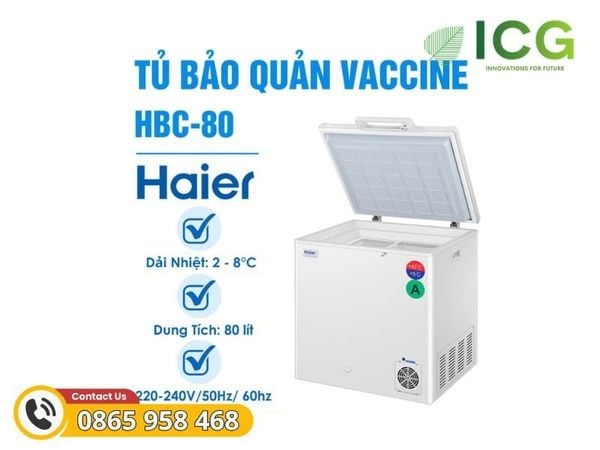 Tủ bảo quản vắc xin Haier HBC80