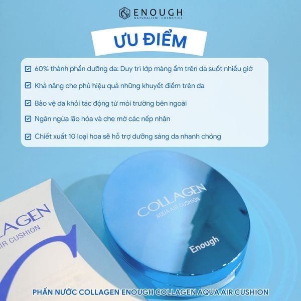 cách tạo lớp nền mỏng nhẹ với cushion Enough Collagen