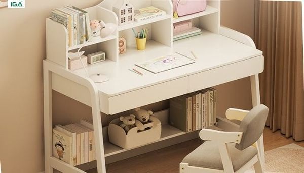 bàn học liền giá sách