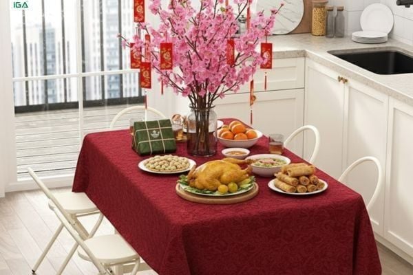 trang trí bàn ăn Tết