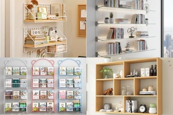 mẫu giá sách treo tường phổ biến