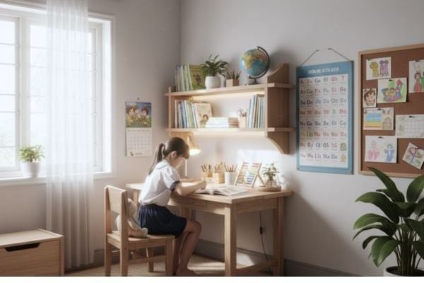 giá sách treo tường cho học sinh tiểu học