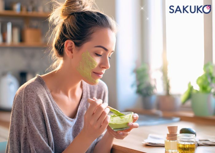 Đắp mặt nạ thiên nhiên làm trắng da mặt