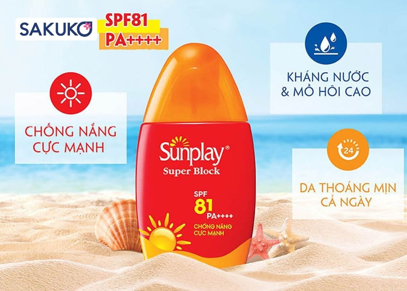 SUNPLAY - Sữa chống nắng Super Block SPF81 PA++++ 30g