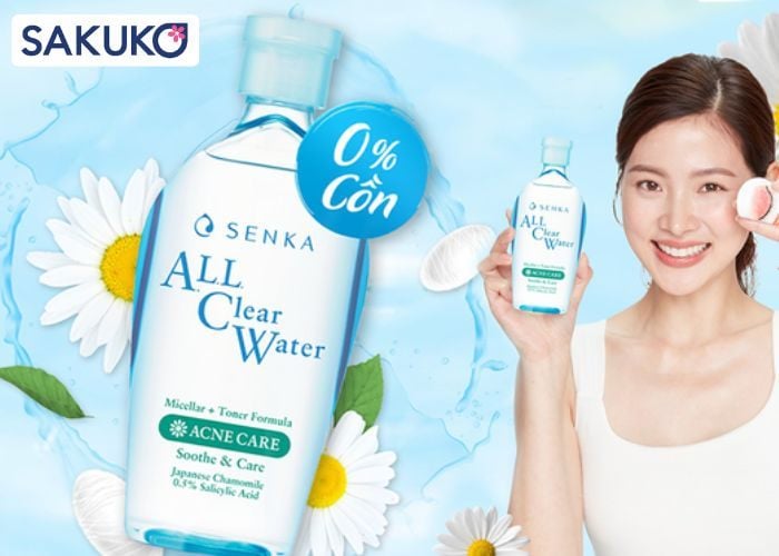 Nước tẩy trang Senka dịu nhẹ an toàn, phù hợp với nhiều loại da