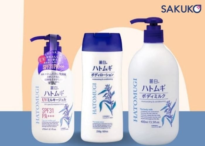Body lotion ý dĩ Hatomugi ban đêm và ban ngày