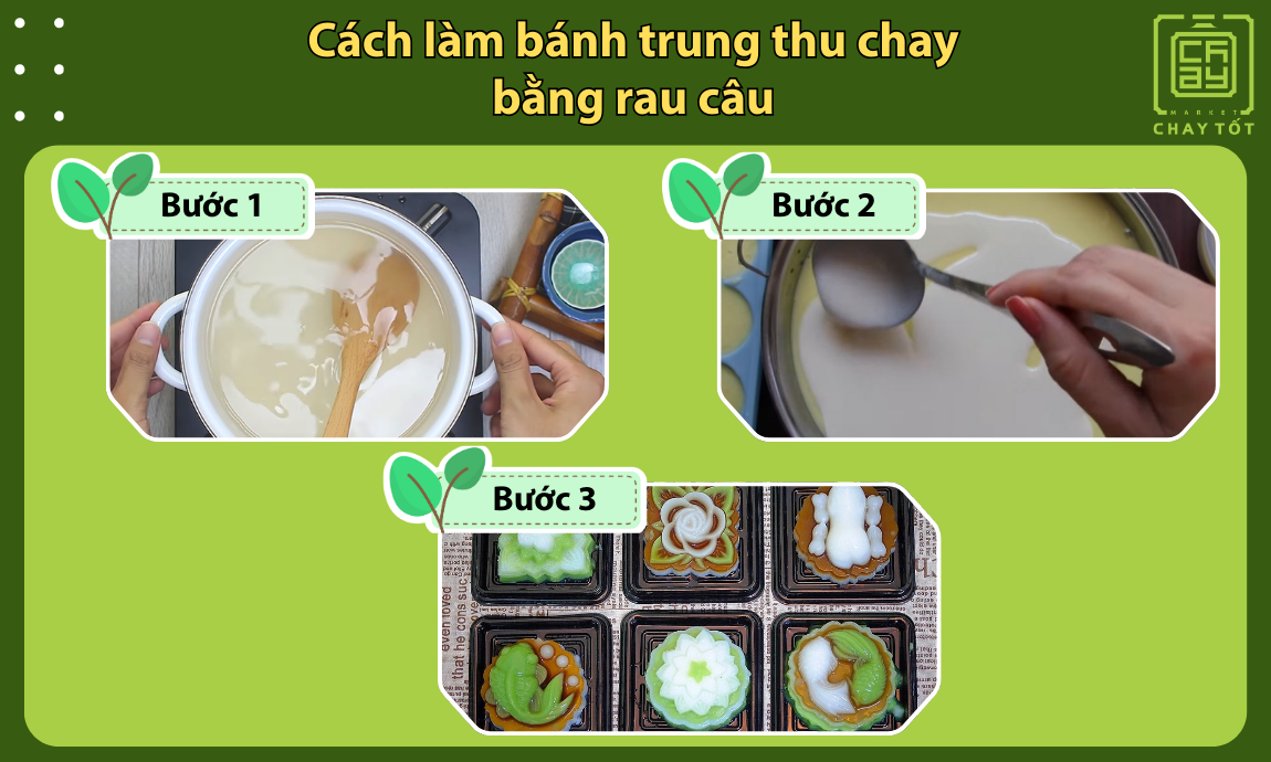 Cách làm bánh Trung thu chay bằng rau câu dễ làm, an toàn