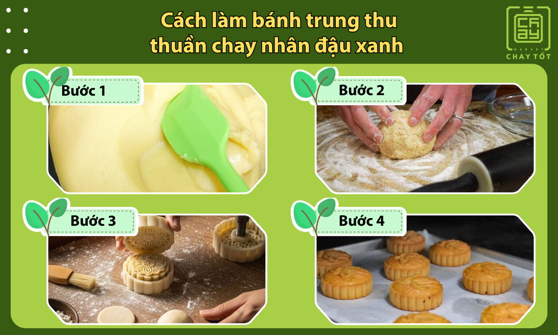 Cách làm bánh trung thu thuần chay nhân đậu xanh phổ biến và dễ làm
