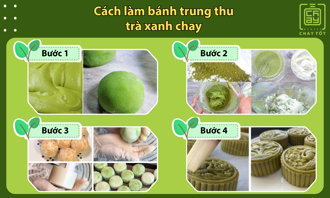 Cách làm bánh trung thu trà xanh chay ngon miệng lại tốt cho sức khỏe