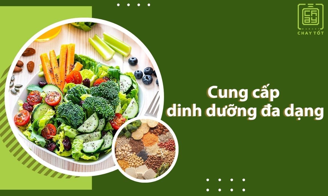 Lợi ích chế độ ăn thuần chay thể hiện qua việc cung cấp dinh dưỡng