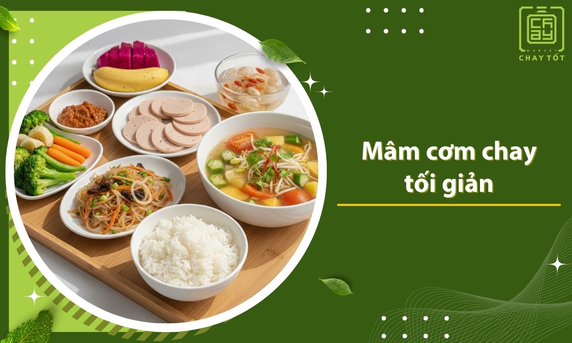Mâm cơm chay tối giản