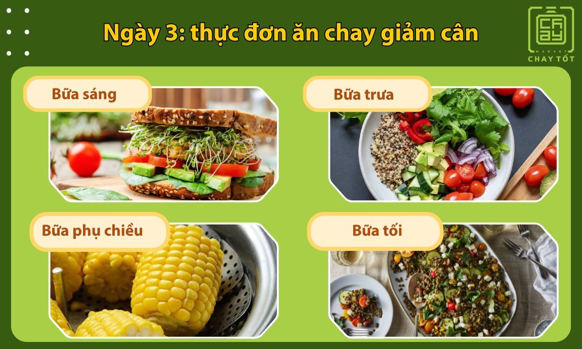 Ngày 3 thực đơn giảm cân dành cho người ăn chay đủ dinh dưỡng