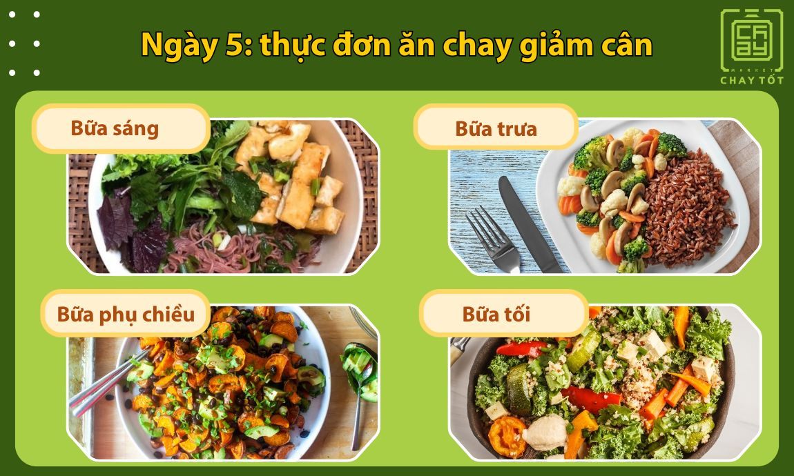 Ngày 5 thực đơn giảm cân cho người ăn chay dễ thực hiện
