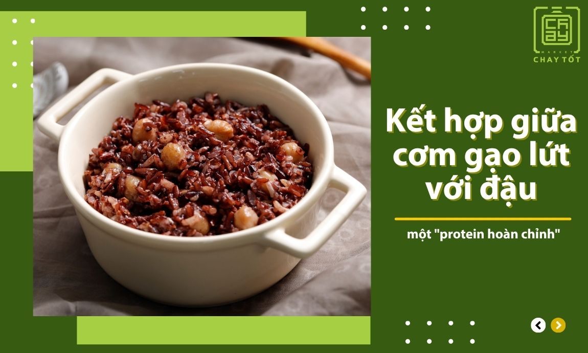 Món ăn kết hợp giữa cơm gạo lứt với đậu