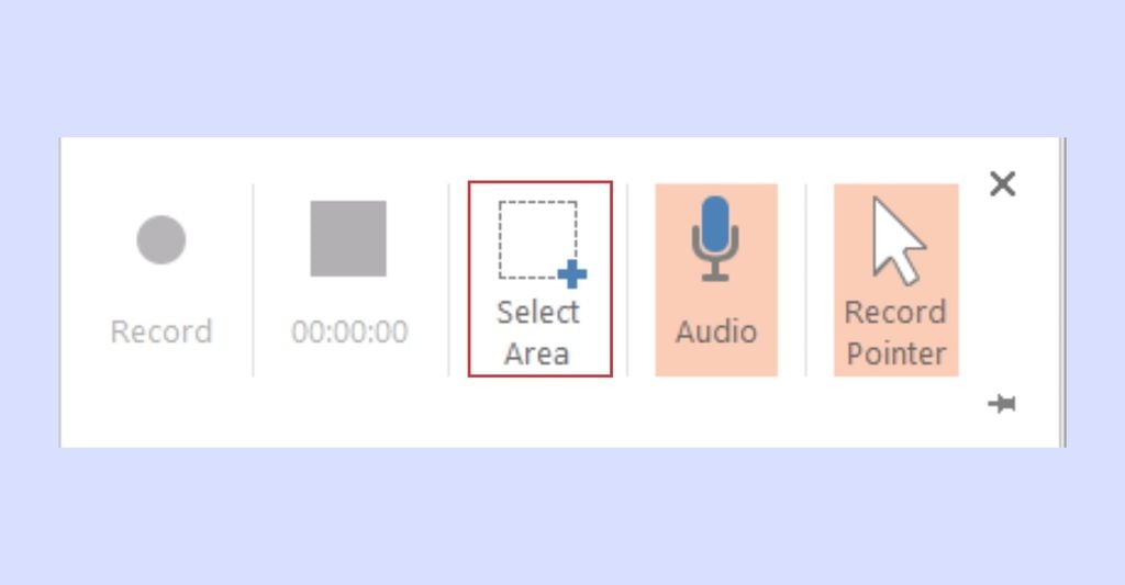 chọn vùng quay màn hình trong PowerPoint