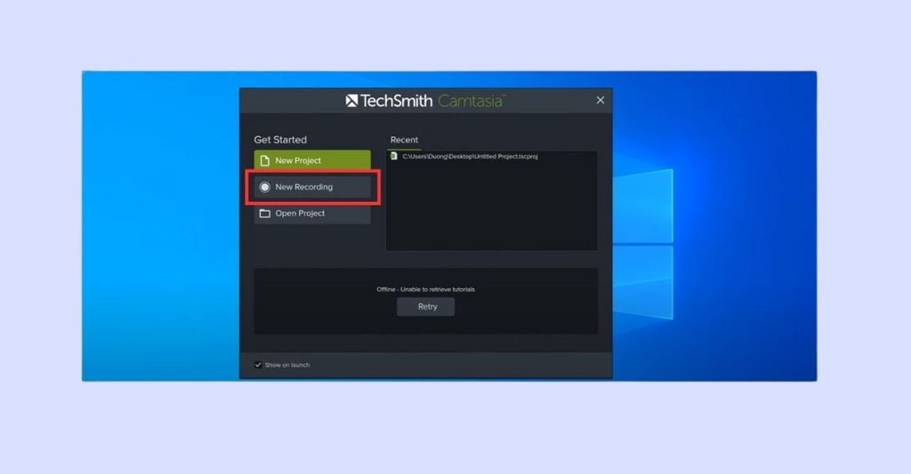 chọn chế độ quay màn hình máy tính bằng Camtasia