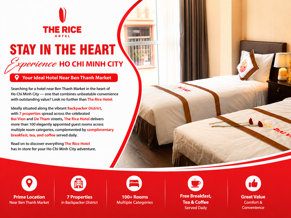 The Rice Hotel - a hotel near Ben Thanh Market with over 100 rooms